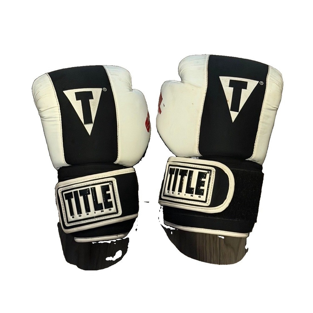 TITLE Boxing Gel World V2T Training Bag Gloves Black White 14 oz